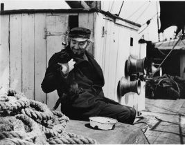 Bela Lugosi with Phantom Ship's cat photo